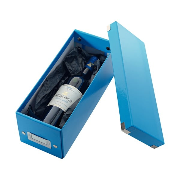 Modrý kartonový úložný box s víkem 14x35x14 cm Click&Store – Leitz-image-3