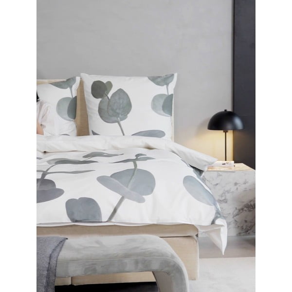 Bílé povlečení z bavlněného perkálu 200x135 cm Eukalyptus - Westwing Collection-image-4