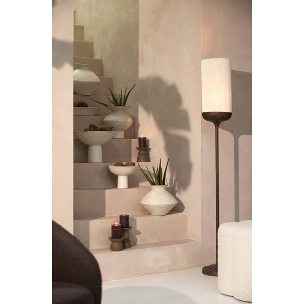 Tmavě hnědá stojací lampa s textilním stínidlem (výška 159 cm) Dania – Light & Living-image-1
