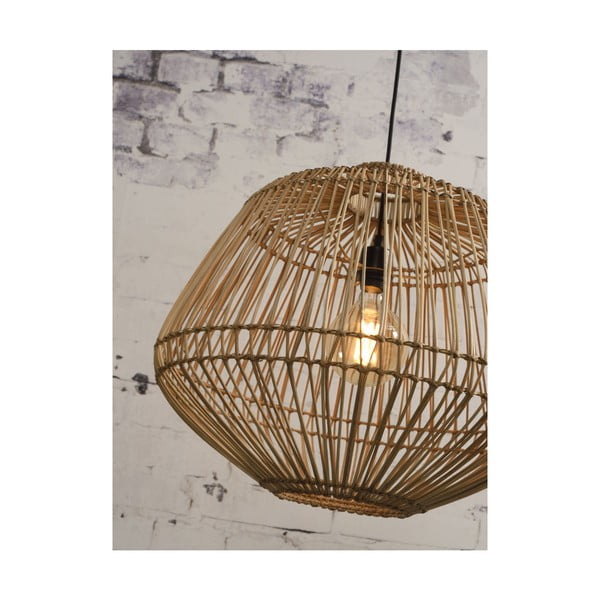 Hnědé závěsné svítidlo z ratanu Good&Mojo Madagascar, ⌀ 60 cm-image-4