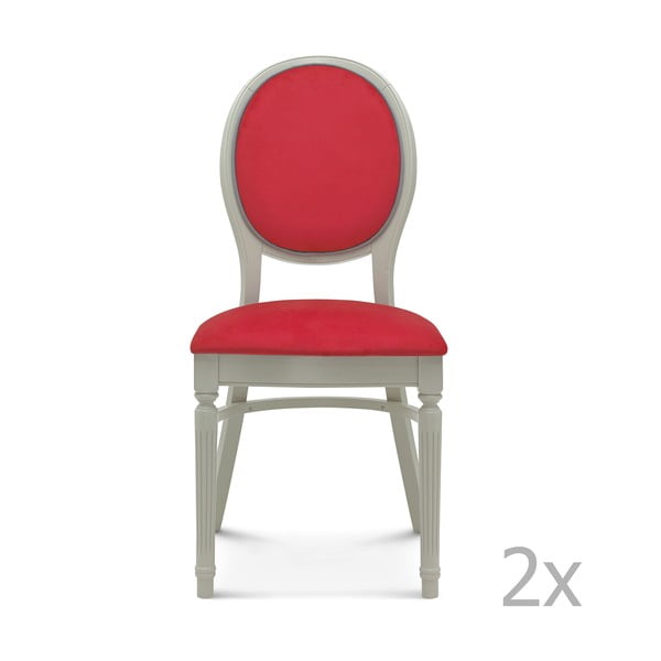 Sada 2 červených dřevěných židlí Fameg Lise