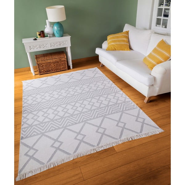 Bílo-šedý bavlněný koberec Oyo home Duo, 160 x 230 cm-image-1