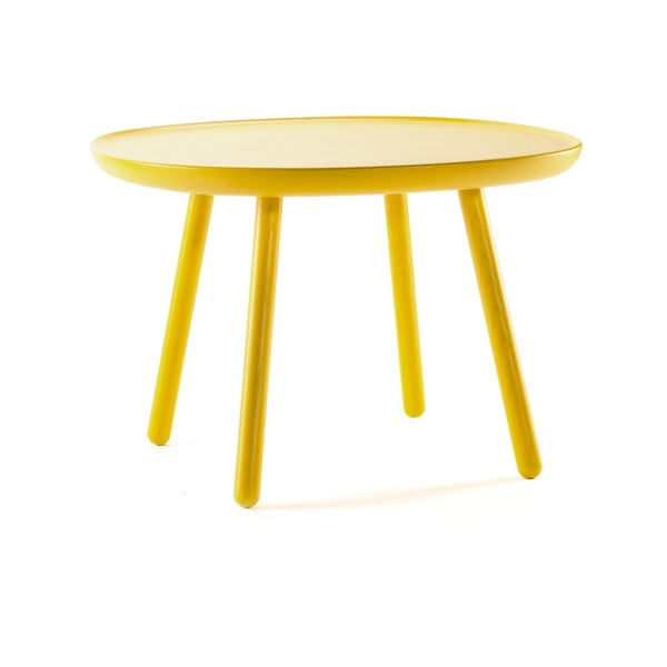 Žlutý stolek z masivu EMKO Naïve, ø 64 cm