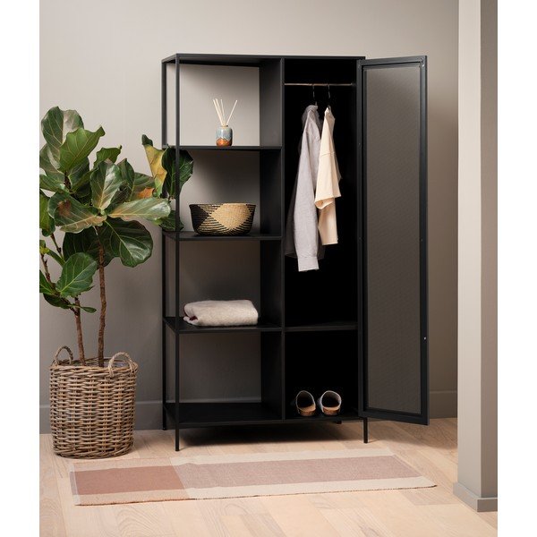 Černá kovová knihovna 90x180 cm Malibu – Unique Furniture-image-1