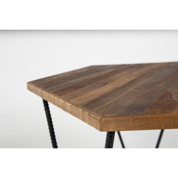 Odkládací stolek z recyklovaného teakového dřeva White Label Cor-image-2