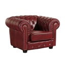 Červené kožené křeslo Max Winzer Norwin