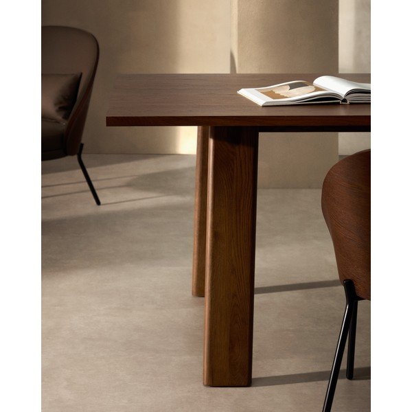 Rozkládací jídelní stůl s přídavnou deskou s deskou v dekoru ořechového dřeva 95x200 cm Arlen – Kave Home-image-2