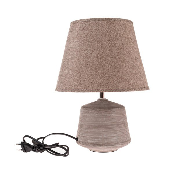 Béžovosvětle hnědá stolní lampa s textilním stínidlem (výška 33 cm) – Dakls-image-1