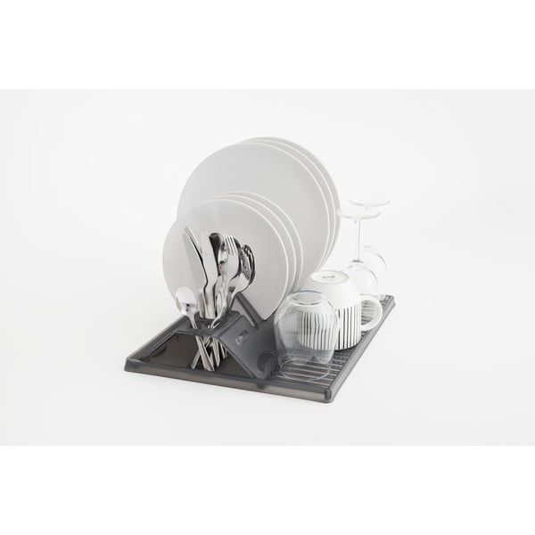 Tmavě šedý skládací odkapávač na nádobí Space - Rotho-image-4