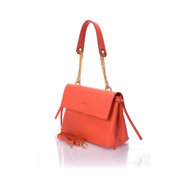 Světle oranžová kožená kabelka Federica Bassi Anna-image-3