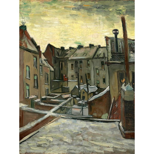 Obraz - reprodukce 50x70 cm Houses Seen from the Back, Vincent van Gogh  – Fedkolor