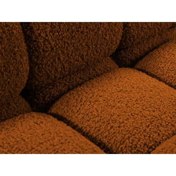 Oranžový modul pohovky z textilie bouclé (levý roh) Bellis – Micadoni Home-image-1