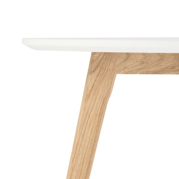 Bílý konferenční stolek s nohami z dubového dřeva Furnhouse Life, Ø 60 cm-image-4