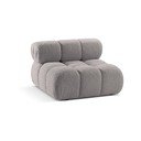 Světle šedý modul pohovky z textilie bouclé (středový díl) Bellis – Micadoni Home