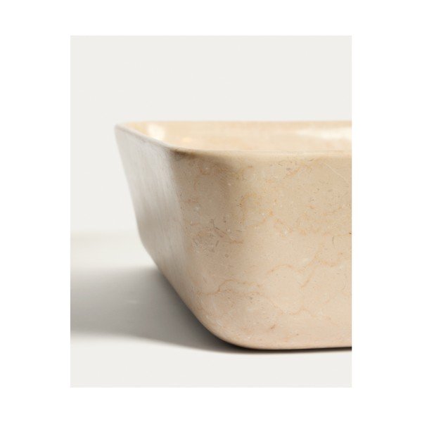 Béžové kamenné umyvadlo 40x40 cm Darnen – Kave Home-image-3