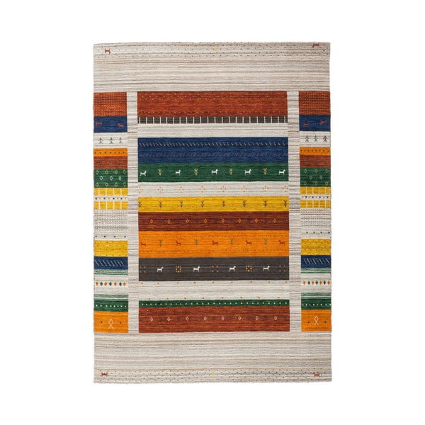 Ručně tkaný vlněný koberec Kayoom Makalu Beige, 120 x 170 cm