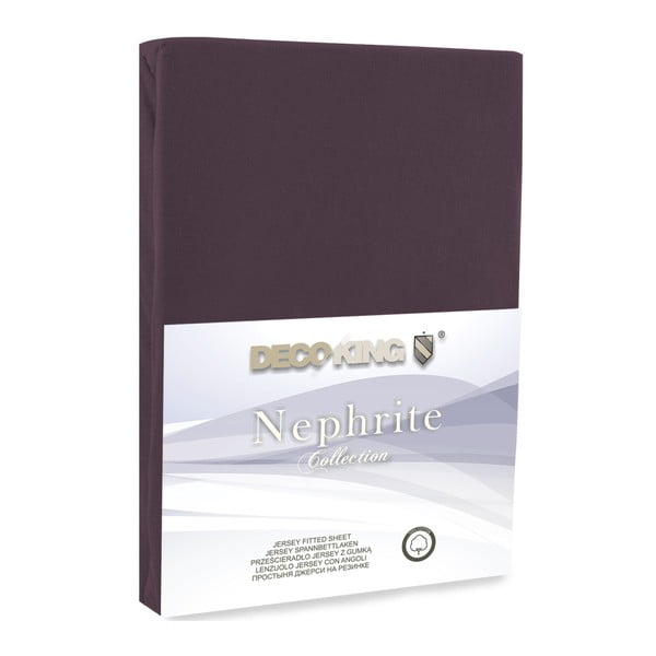 Hnědé elastické prostěradlo DecoKing Nephrite, 80 - 90 cm-image-2