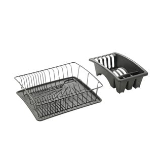 Antracitově šedý odkapávač z nerezové oceli Metaltex Aquatexplus Lava