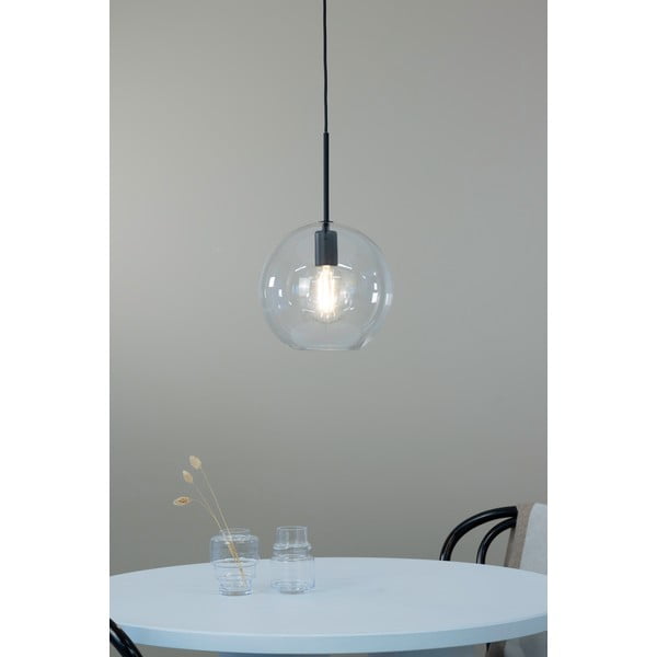 Černé závěsné svítidlo se skleněným stínítkem 25x25 cm Patera - Markslöjd-image-1