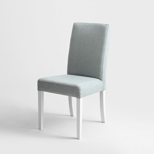 Světle modrá židle s bílými nohami Wilton 98