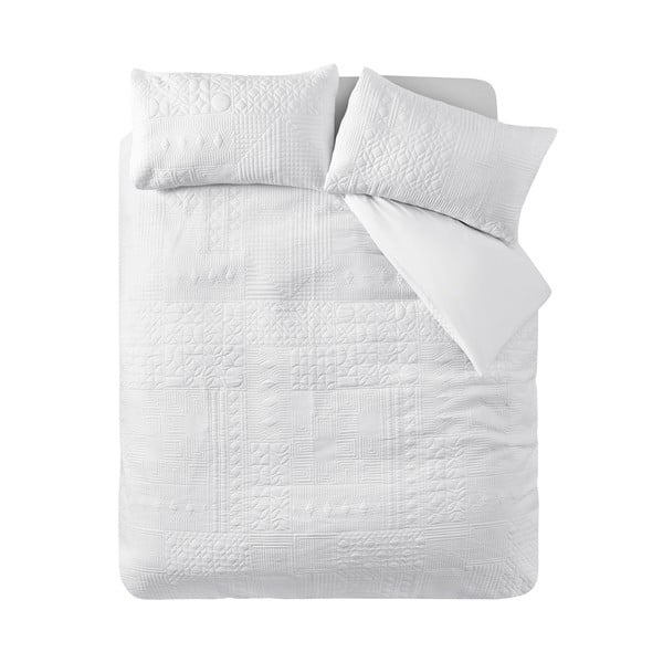 Bílé povlečení na jednolůžko 135x200 cm Folkstone Geo – Catherine Lansfield