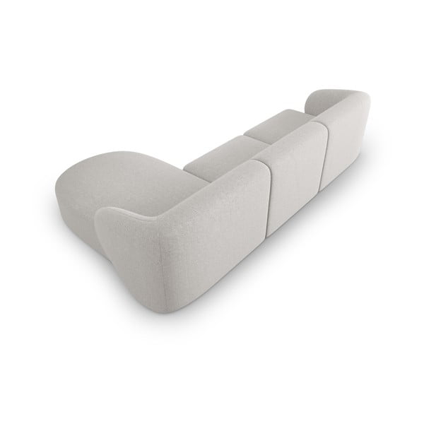 Světle šedá žinylková rohová pohovka (pravý roh/s lenoškou) Paolo – Milo Casa-image-3