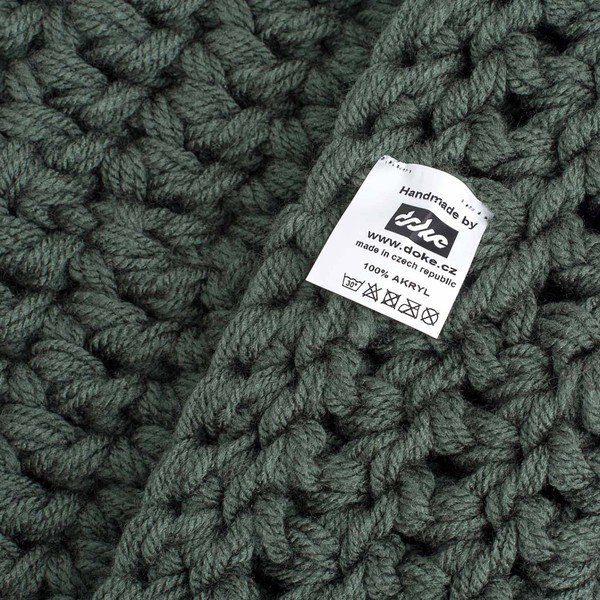 Olivově zelený ručně háčkovaný kruhový nákrčník DOKE Tommy-image-2