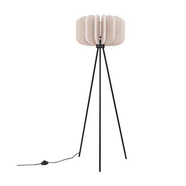 Béžová stojací lampa s textilním stínidlem (výška 134 cm) Elom – Sollux