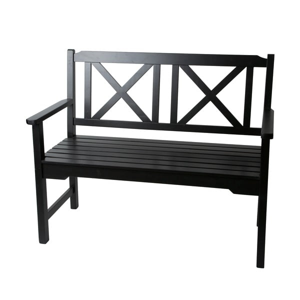 Dřevěná lavička, černá