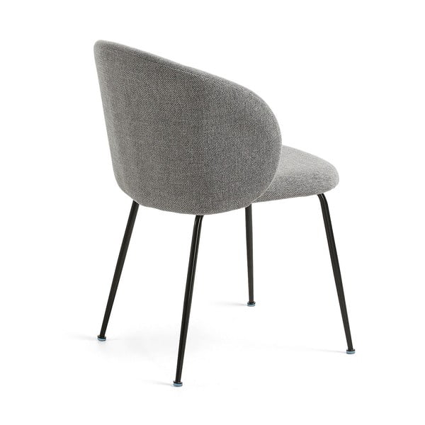 Šedé čalouněné jídelní křeslo Minna – Kave Home-image-4