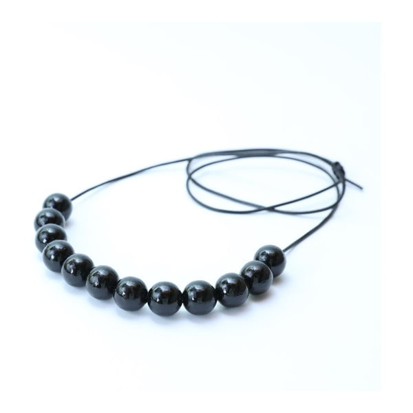 Černý dřevěný dlouhý náhrdelník Ko-ra-le Long