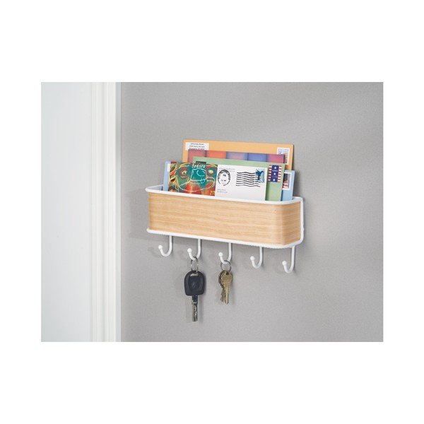 Nástěnný držák InterDesign Mail and Key Rack Light, délka 27 cm-image-2
