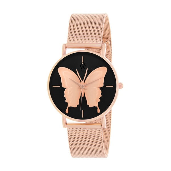 Dámské hodinky s řemínkem ve světle růžové barvě Olivia Westwood Butterfly Dark