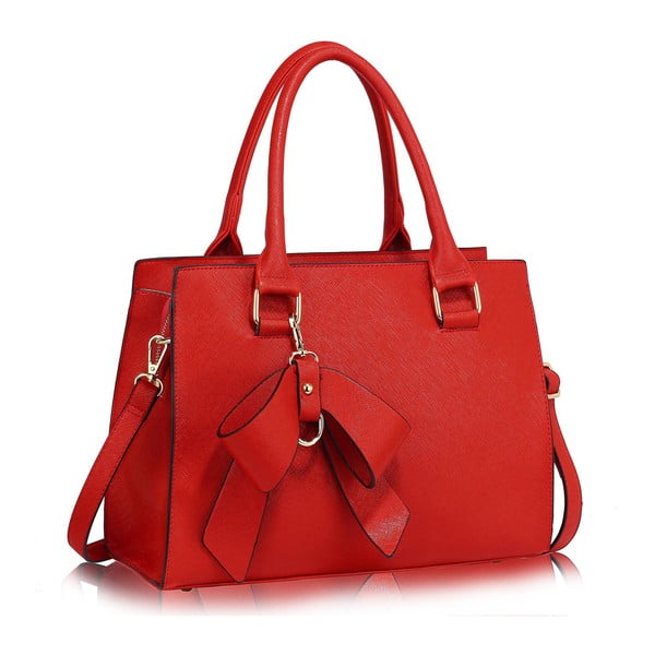 Červená kabelka z eko kůže L&S Bags Bowcharm
