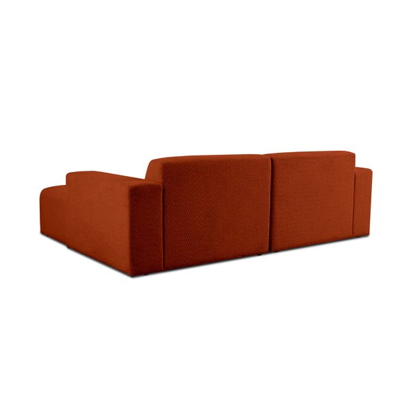 Rohová pohovka z textilie bouclé v cihlové barvě (pravý roh) Roxy – Scandic-image-2