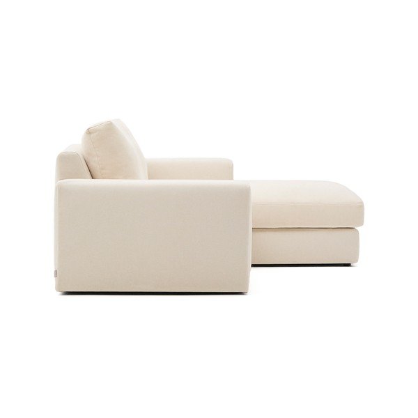 Béžová žinylková rohová pohovka (pravý roh/s lenoškou) Alea – Kave Home-image-3