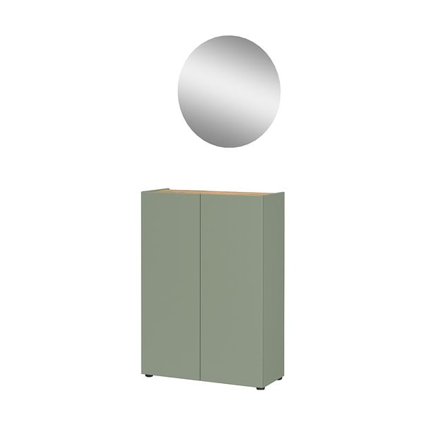 Světle zelená předsíňová sestava v dekoru dubu 74x200x33 cm Alviano – Germania