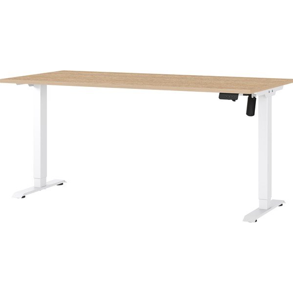 Polohovací pracovní stůl s elektricky nastavitelnou výškou s deskou v dubovém dekoru 80x160 cm Boras – Germania