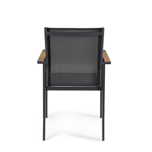 Antracitové kovové zahradní židle v sadě 4 ks Heta   – Bizzotto-image-4