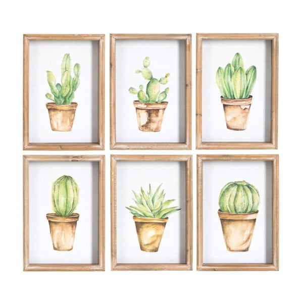 Sada 6 obrazů J-Line Cactus, 24 x 34 cm
