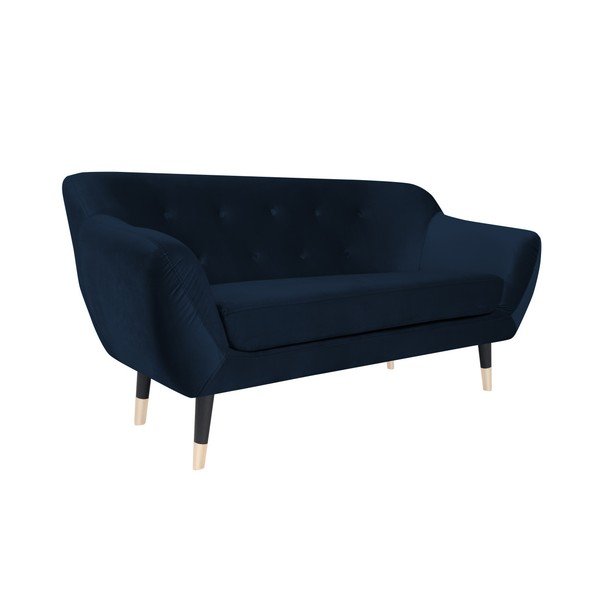 Tmavě modrá pohovka s černými nohami Mazzini Sofas Amelie, 158 cm-image-2