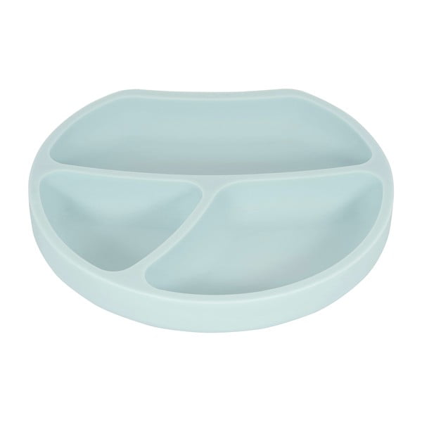 Světle modrý silikonový dětský talíř 19x20,5 cm – Kindsgut-image-2