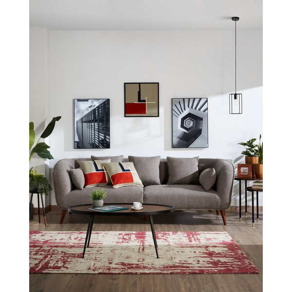 Černý konferenční stolek s deskou v ořechovém dekoru Kave Home Kamelia-image-2