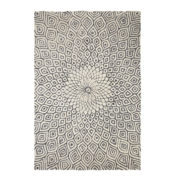 Vyšívaný koberec Kaleido Print, 170x240 cm, šedý