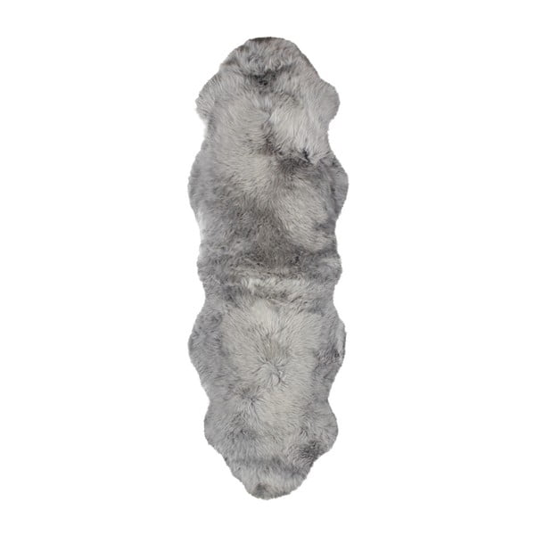 Šedý vlněný běhoun z ovčí kožešiny Auskin Slaven, 60 x 180 cm