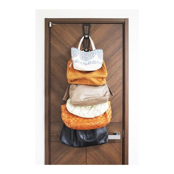Černý věšák na kabelky se zavěšením na dveře a 6 háčky YAMAZAKI Kanazawa-image-2