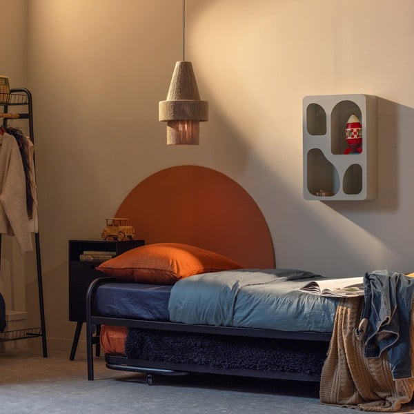 Černá kovová skládací jednolůžková postel s roštem 90x200 cm Lucy – WOOOD-image-1