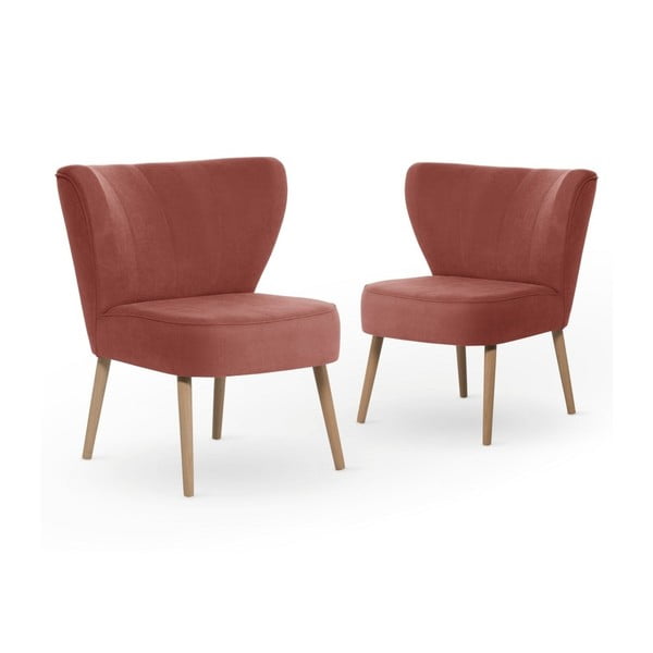 Sada 2 broskvově růžových jídelních židlí My Pop Design Hamilton