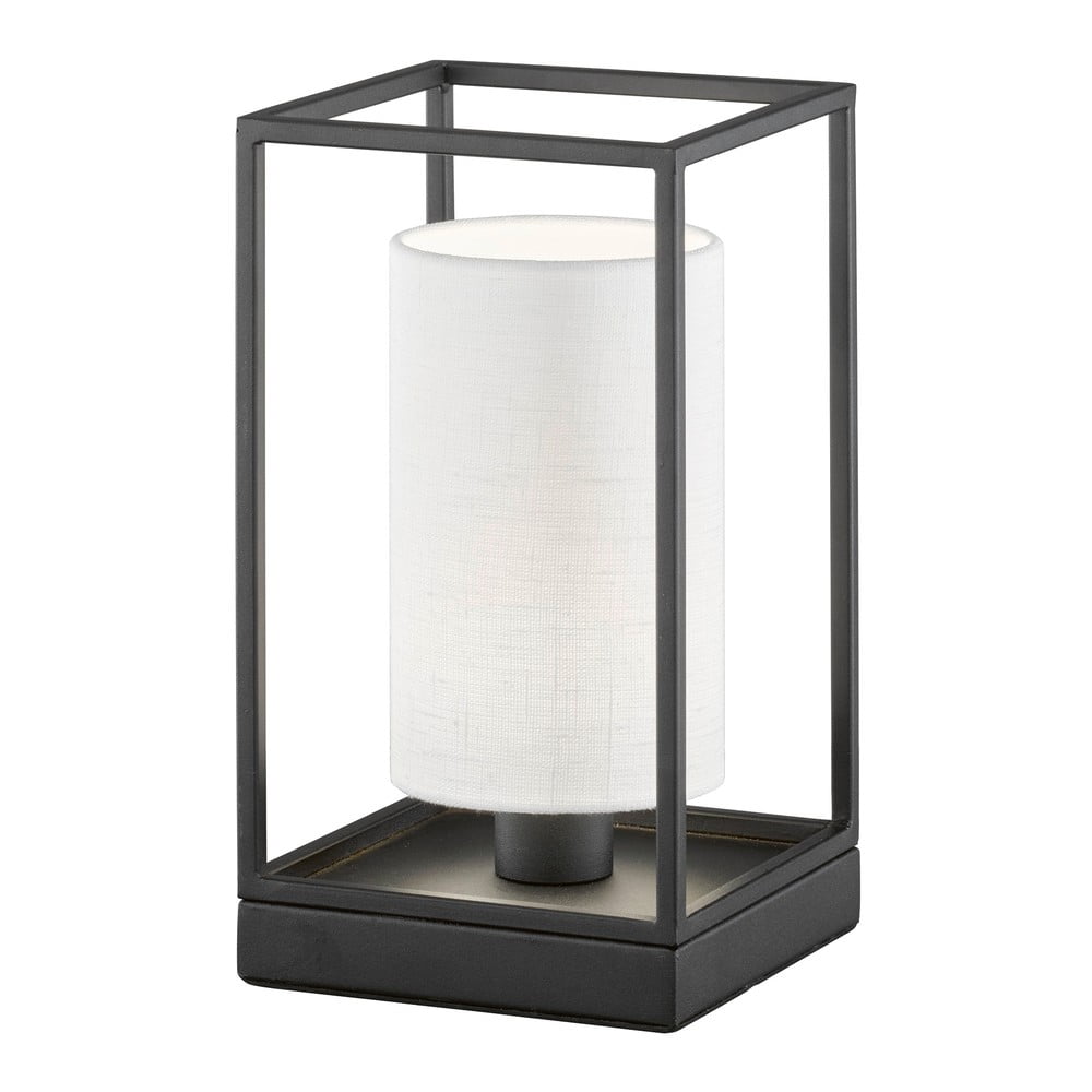 Černobílá stolní lampa s textilním stínidlem (výška 28,5 cm) Gilli – Fischer & Honsel