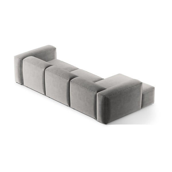 Světle šedá rohová pohovka (levý roh/s lenoškou) Bergamo – Cosmopolitan Design-image-4